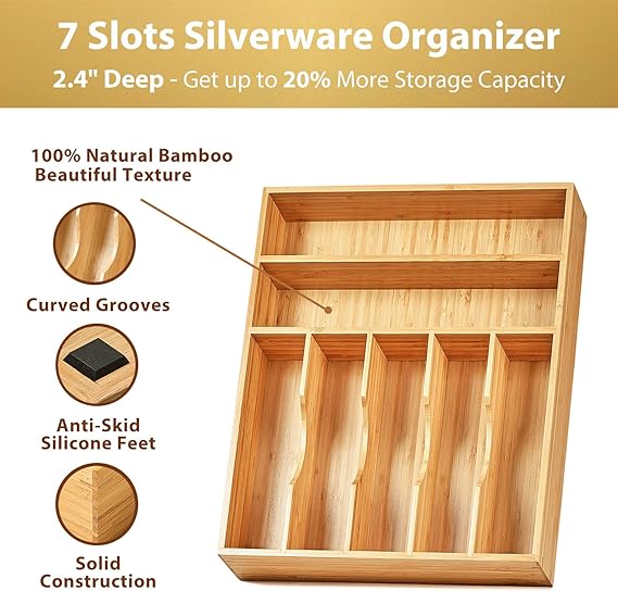 ORGANIZADOR DE CUBIERTOS DE BAMBU