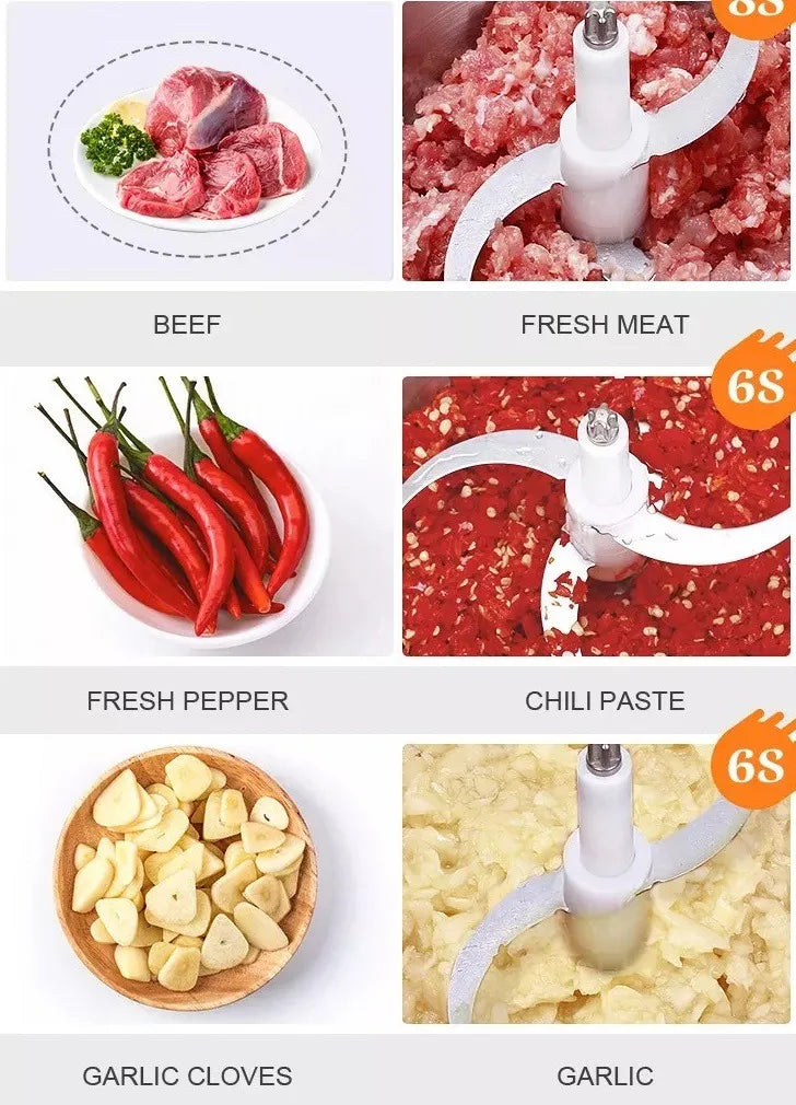 Picador Eléctrico Carne Verduras 2 litros 2 Velocidades