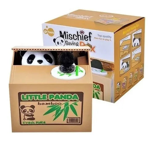 Alcancía Infantil Panda Box Roba Monedas A Pilas Movimiento