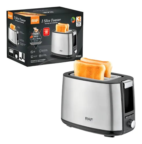 Tostador Calentador De Pan 2 Rebanadas Eléctrico Raf R-507 Color Negro