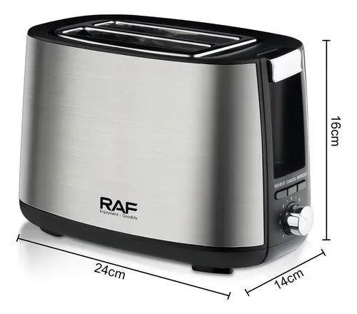 Tostador Calentador De Pan 2 Rebanadas Eléctrico Raf R-507 Color Negro
