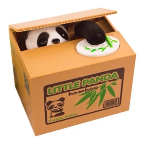 Alcancía Infantil Panda Box Roba Monedas A Pilas Movimiento