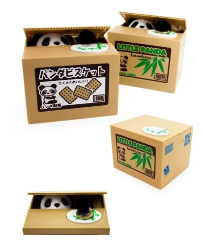 Alcancía Infantil Panda Box Roba Monedas A Pilas Movimiento