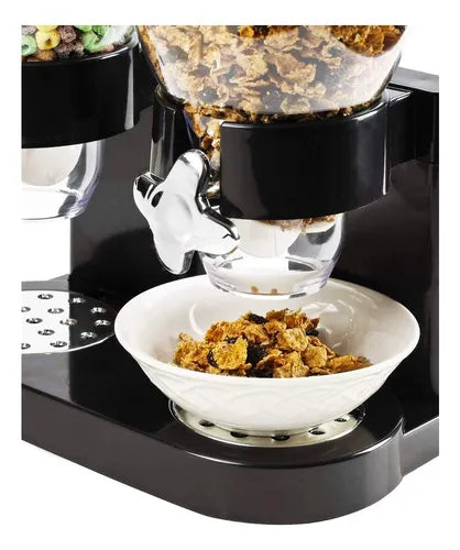 Dispensador De Cereales 2 En 1 Doble Negro Para 2kg