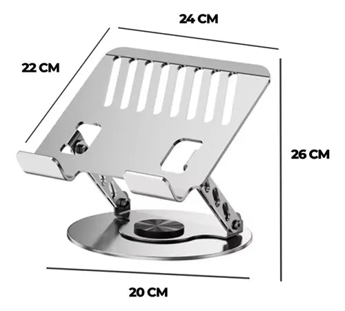 Soporte Laptop Tablet Macbook Aluminio Giratorio 360