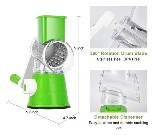 Rallador Cortador Triturador De Verduras Manual 3 En 1