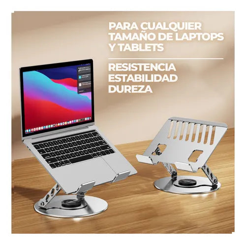 Soporte Laptop Tablet Macbook Aluminio Giratorio 360