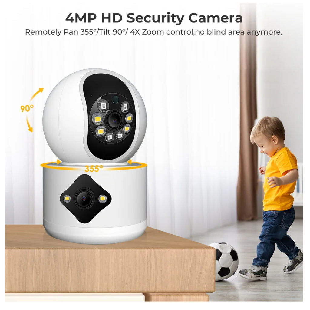 CÁMARA WIFI SEGURIDAD VIGILANCIA 360° DUAL LENTE FHD AUDIO BIDIRECCIONAL