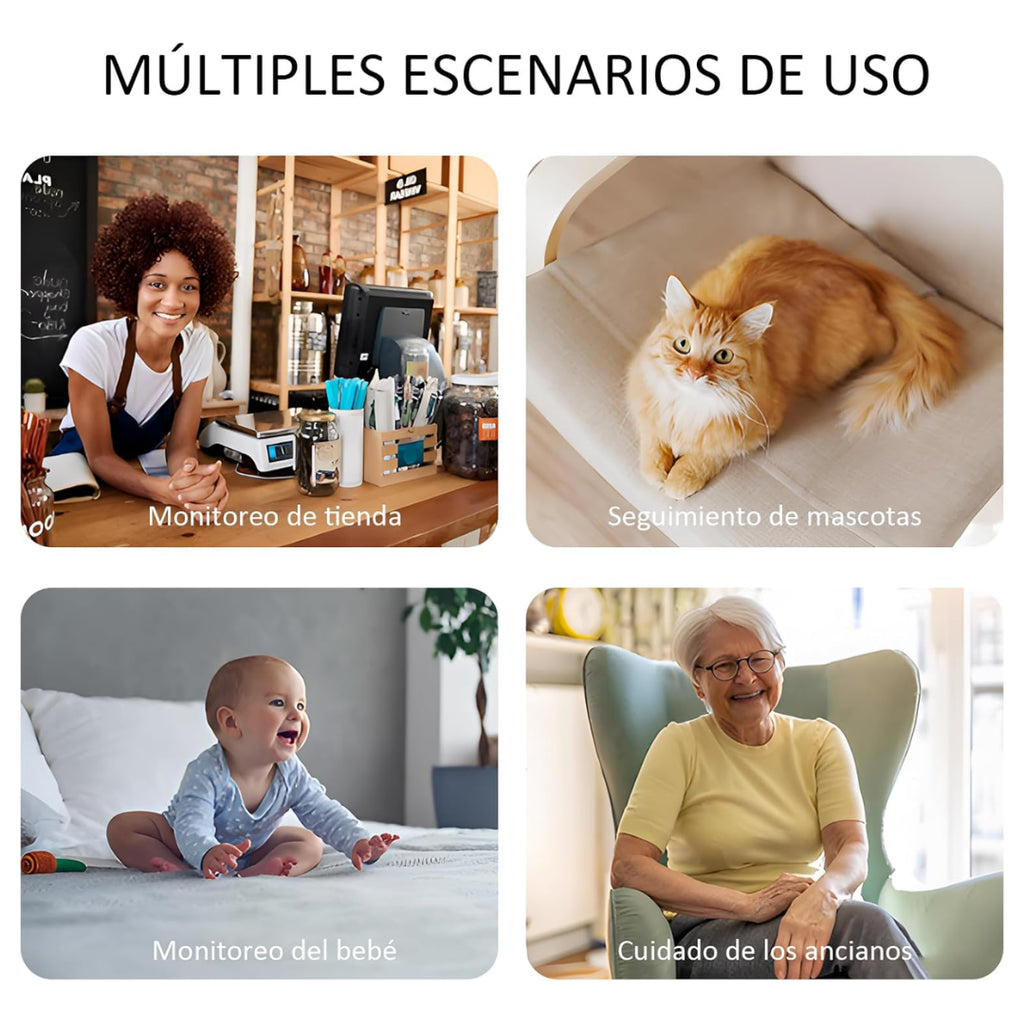 CÁMARA WIFI SEGURIDAD VIGILANCIA 360° DUAL LENTE FHD AUDIO BIDIRECCIONAL