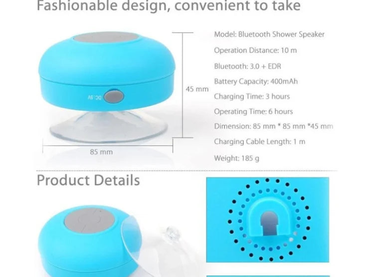 PARLANTE PORTÁTIL CON BLUETHOOTH PARA DUCHA