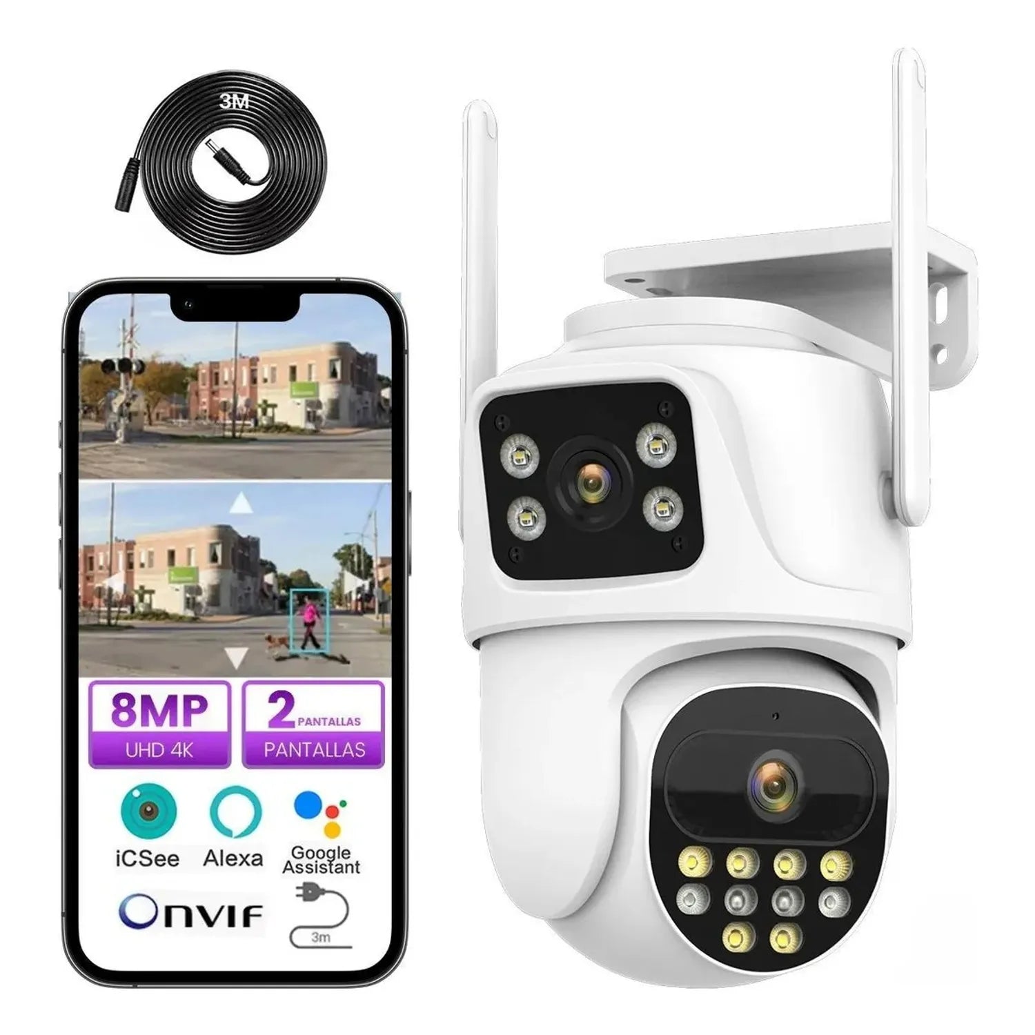 CAMARA PARA EXTERIORES CON DOBLE LENTES LATUN 6MP