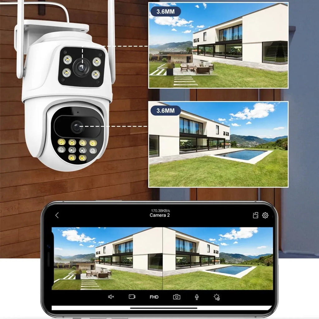 CAMARA PARA EXTERIORES CON DOBLE LENTES LATUN 6MP