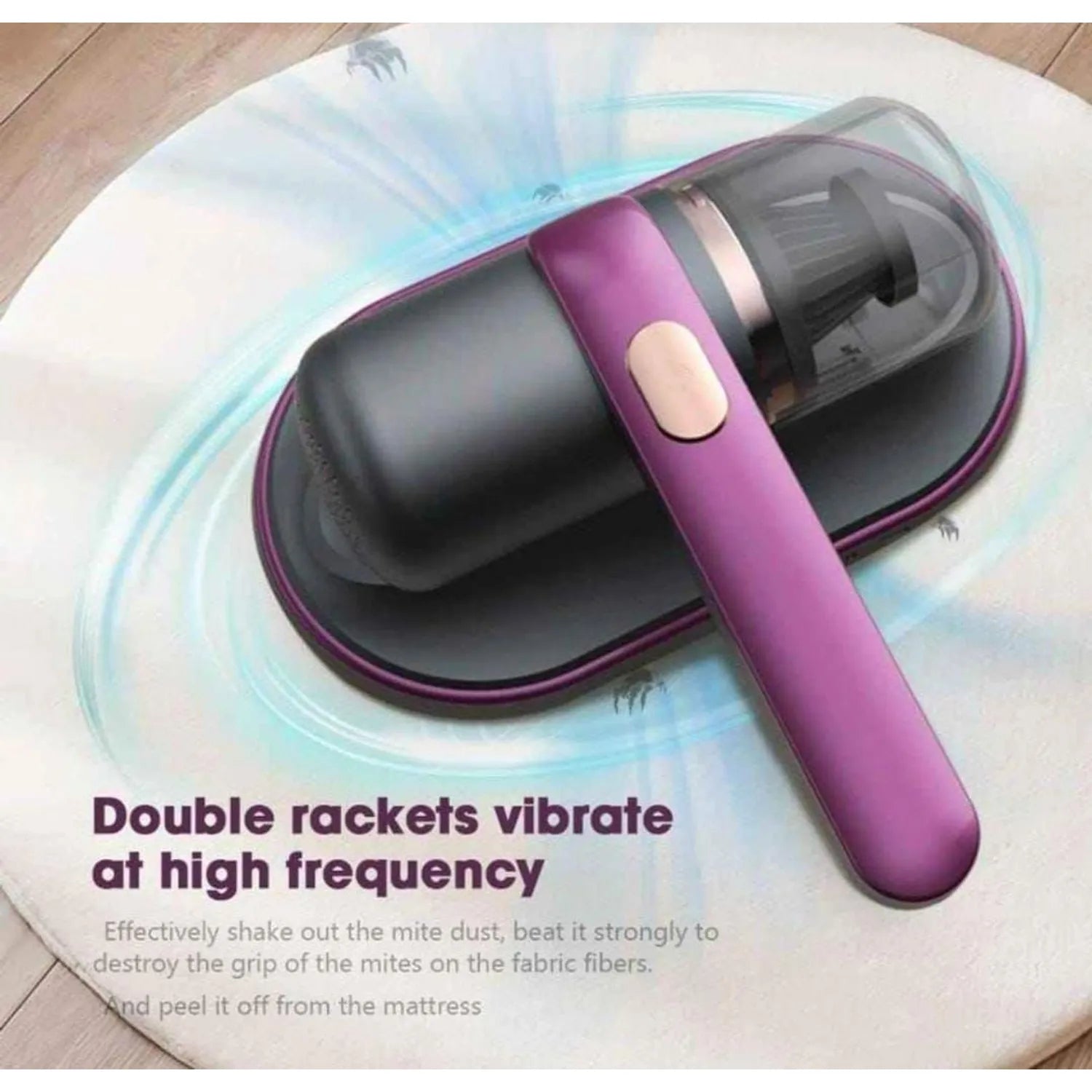 ASPIRADORA INALÁMBRICA DE MANO ANTI ÁCAROS CON LUZ UV