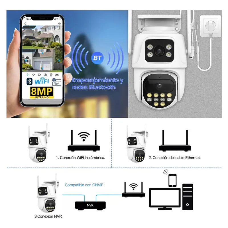 CAMARA PARA EXTERIORES CON DOBLE LENTES LATUN 6MP